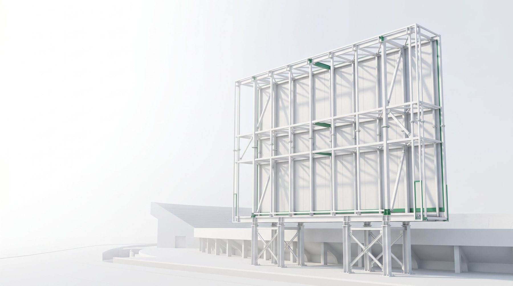 LED scoreboard steel structure at Al Shabab stadium